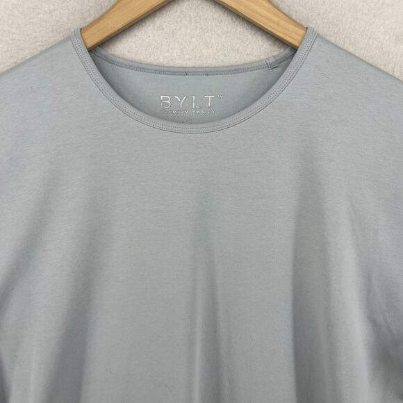 BYLT Shirt Mens XL Drop Cut LUX Premium Basics Athletic Short Sleeve Fog Blue - Picture 5 of 14